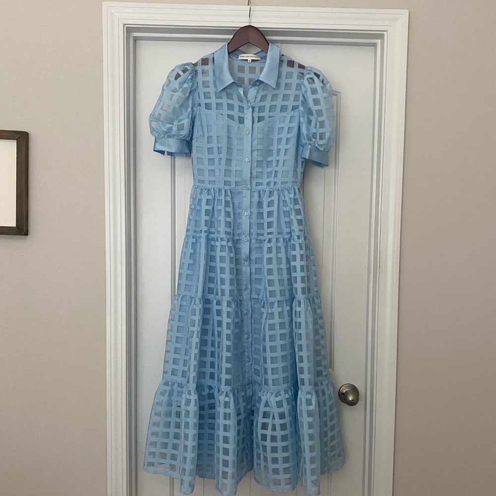 English Factory Gridded Organza Dress